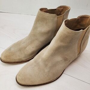 Seychelles Women 9 Sand Suede Chelsea Ankle Boots Stacked Block Heel Tan Western